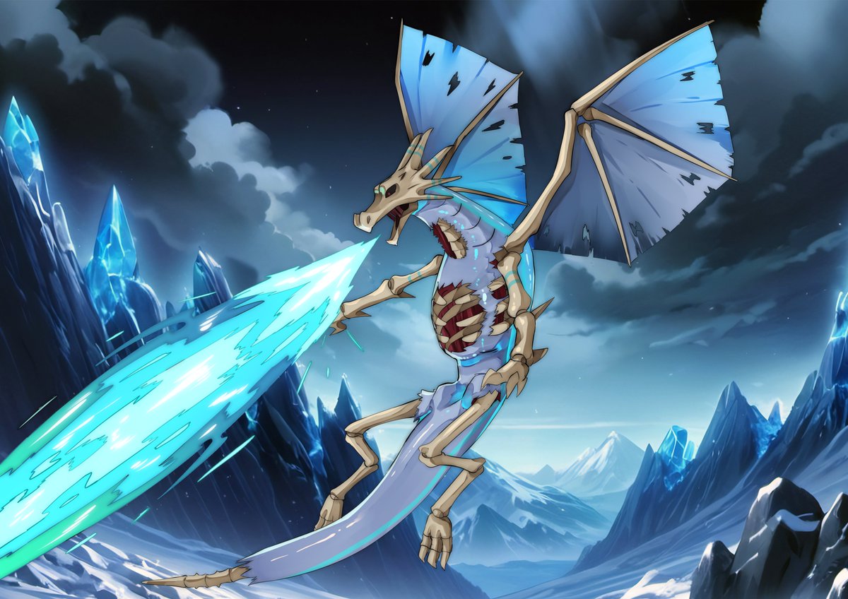 Marrowing 🦴❄️
A Phantom Dragon
From the shadowed hollows of ancient glacial ruins, a skeletal Ling infused with cursed frost and undying wrath. 💀 Once a proud guardian of the north, now twisted by entropy and ice, its hollow eyes lock onto a single foe with relentless