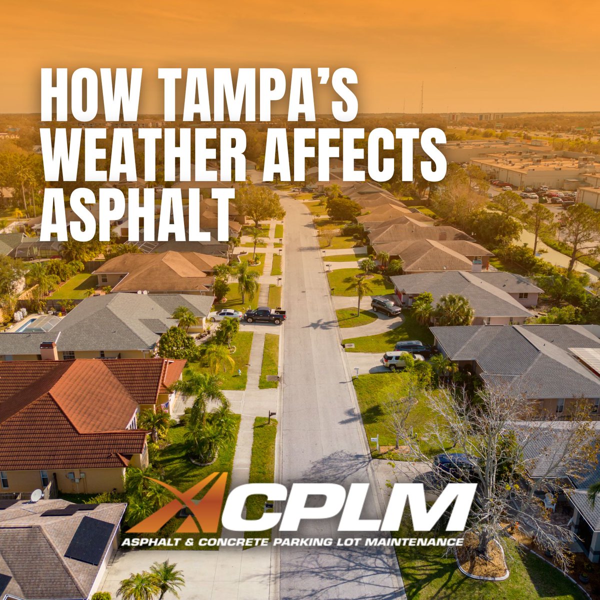 ACPLMinc's tweet photo. Tampa's heat, heavy rains, and humidity damage your asphalt, causing cracks and potholes. Protect your pavement with expert sealcoating and repairs by ACPLM. 

Call today! 813-633-0548
Lic #CGC1530365 

#AsphaltMaintenance #TampaFL #ACPLM #ProtectYourPavement https://t.co/BmgvAaWkTi
