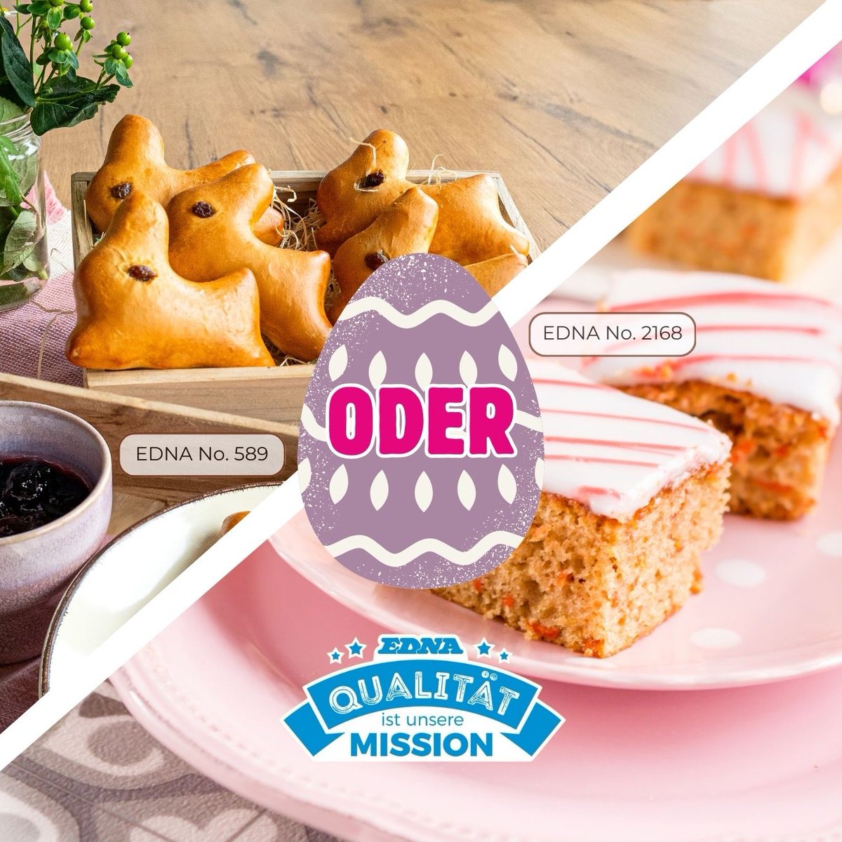 edna_world's tweet photo. 🐰 Team Rüblikuchen oder Team Hefegebäck? 🥕
#TeamRüblikuchen #TeamHefegebäck #OsterSpecial #KuchenVsGebäck #Frühlingsgenuss  #HefeHighlights #Festtagsgebäck #SaisonaleSnacks https://t.co/Oph8QYHm7k