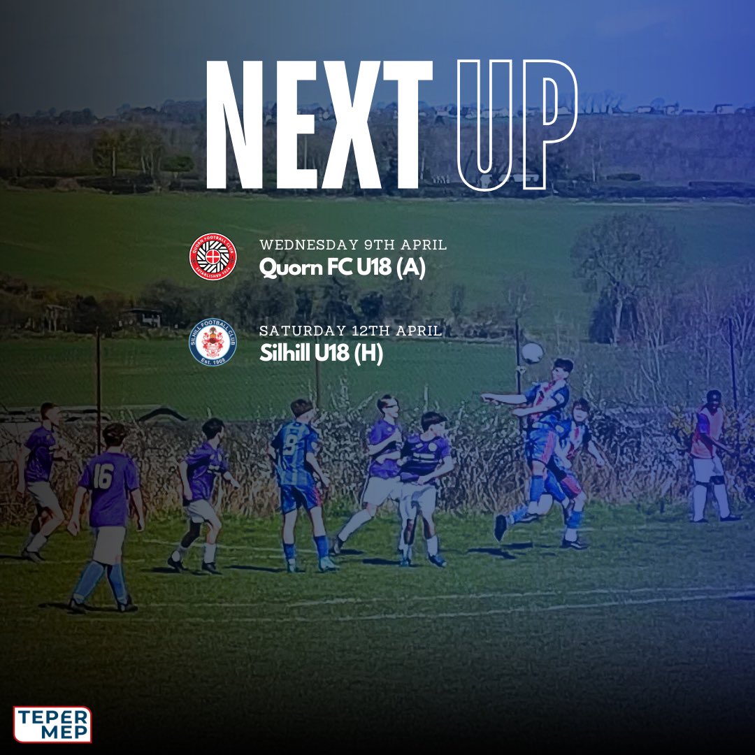 Tomorrow night the lads are on the road to take on Quorn FC U18. 

They are then back at home in the MJPL, set to play Silhill U18. 

Best of luck lads. 🔵⚪️