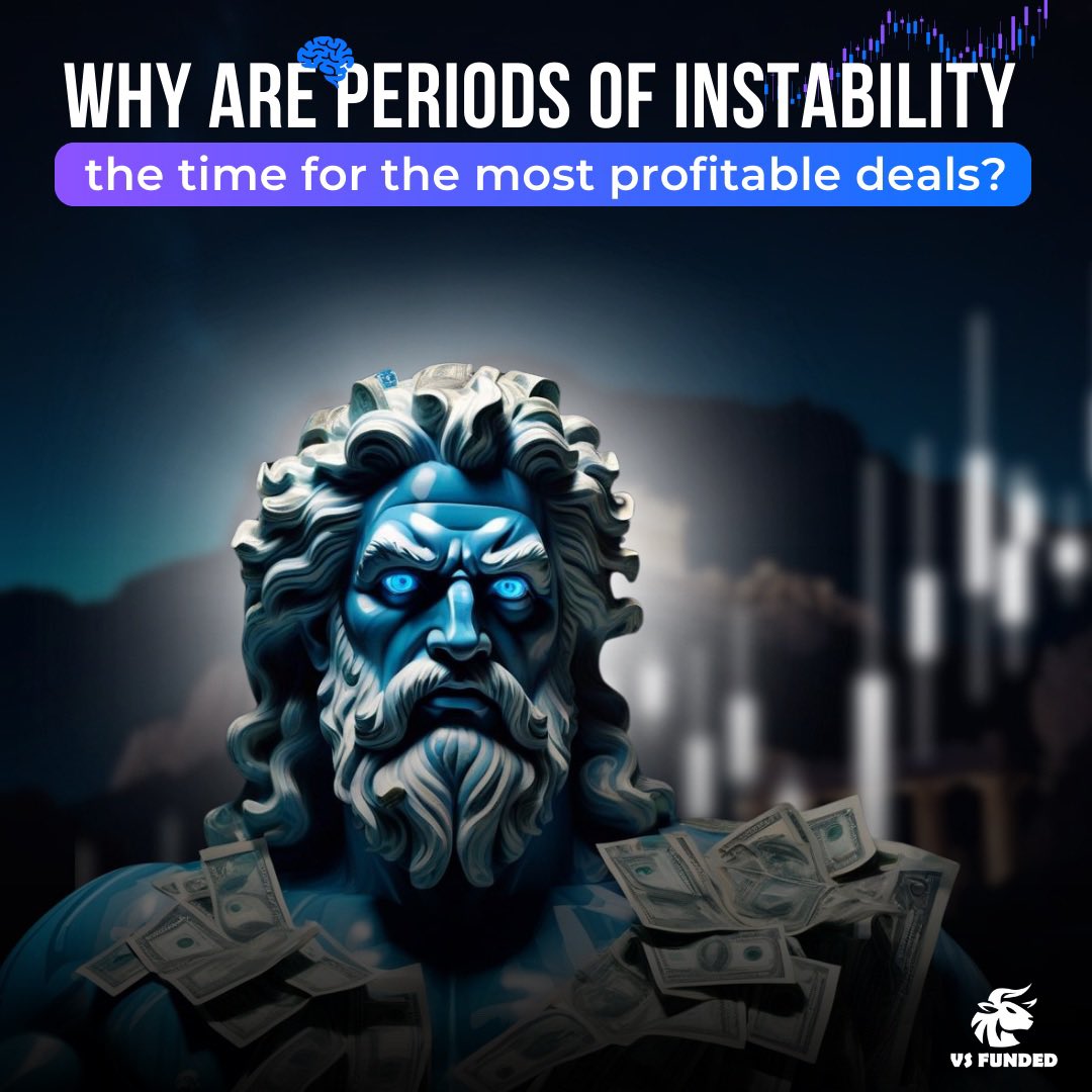VSFunded's tweet photo. ⚡️ Why are periods of instability not a risk, but an opportunity?

Most traders pull the brakes in times of crisis. But professionals are pressing the gas. It is during periods of volatility that the most profitable transactions are born. https://t.co/p8oFuQN13b