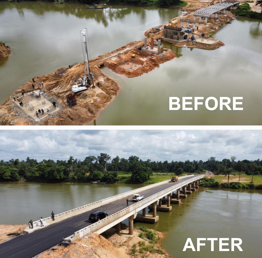 SETRACO_NIG's tweet photo. Since its last update four months ago, exciting progress has been made on the construction of the Obodhi (Ahoada-West) to Ozochi (Ahoada-East) road and bridge.
The project is gradually shaping up, brick by brick, we’re bridging dreams!
#setraco #bridgingforthefuture https://t.co/Ip8wCusJMl