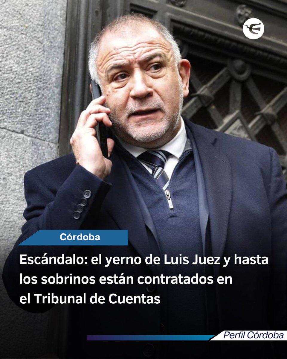 perfilcordoba's tweet photo. 🔴 Escándalo en el Tribunal de Cuentas: el yerno y dos sobrinos de Luis Juez figuran como contratados

• Según un informe oficial, el organismo tiene actualmente 278 funcionarios, empleados y contratados.

• En ese listado aparecen tres familiares directos del senador: su yerno Ezequiel Andrada y sus sobrinos Gonzalo Sucheki y Lourdes Alcaraz Juez.