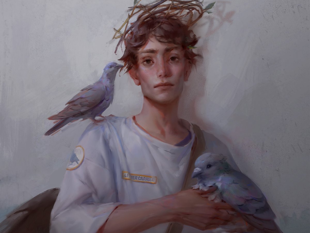 _GreenBreen_'s tweet image. Hey #PortfolioDay
I'm Sveta, a freelance illustrator. Love creating dark-themed illustrations and sad characters 🌿Lately I've been obsessed with birds 🙂