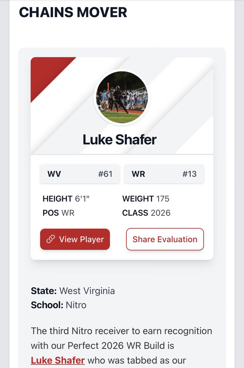 LukeShafer304's tweet photo. Thanks for the write up! @PrepRedzoneWV @RecruitNitroHS https://t.co/vBYCtB6unP
