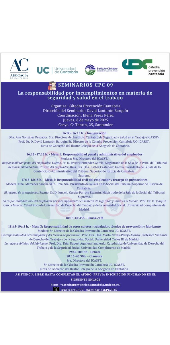 Cátedra Prevención Cantabria UC-ICASST tweet media