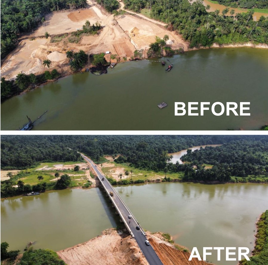SETRACO_NIG's tweet photo. Since its last update four months ago, exciting progress has been made on the construction of the Obodhi (Ahoada-West) to Ozochi (Ahoada-East) road and bridge.
The project is gradually shaping up, brick by brick, we’re bridging dreams!
#setraco #bridgingforthefuture https://t.co/Ip8wCusJMl