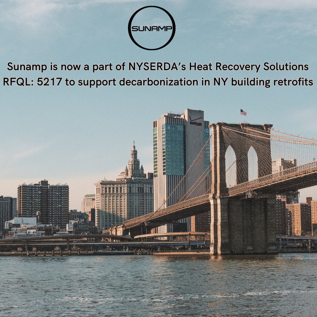 SunampLtd's tweet image. Excited to share that Sunamp is now a qualified manufacturer under
@NYSERDA's RFQL 5217, supporting the decarbonization of #NewYork’s buildings through #heatrecovery. We welcome NY's building architects &amp;amp; engineers in construction to connect with us: sunamp.com/contact-us/