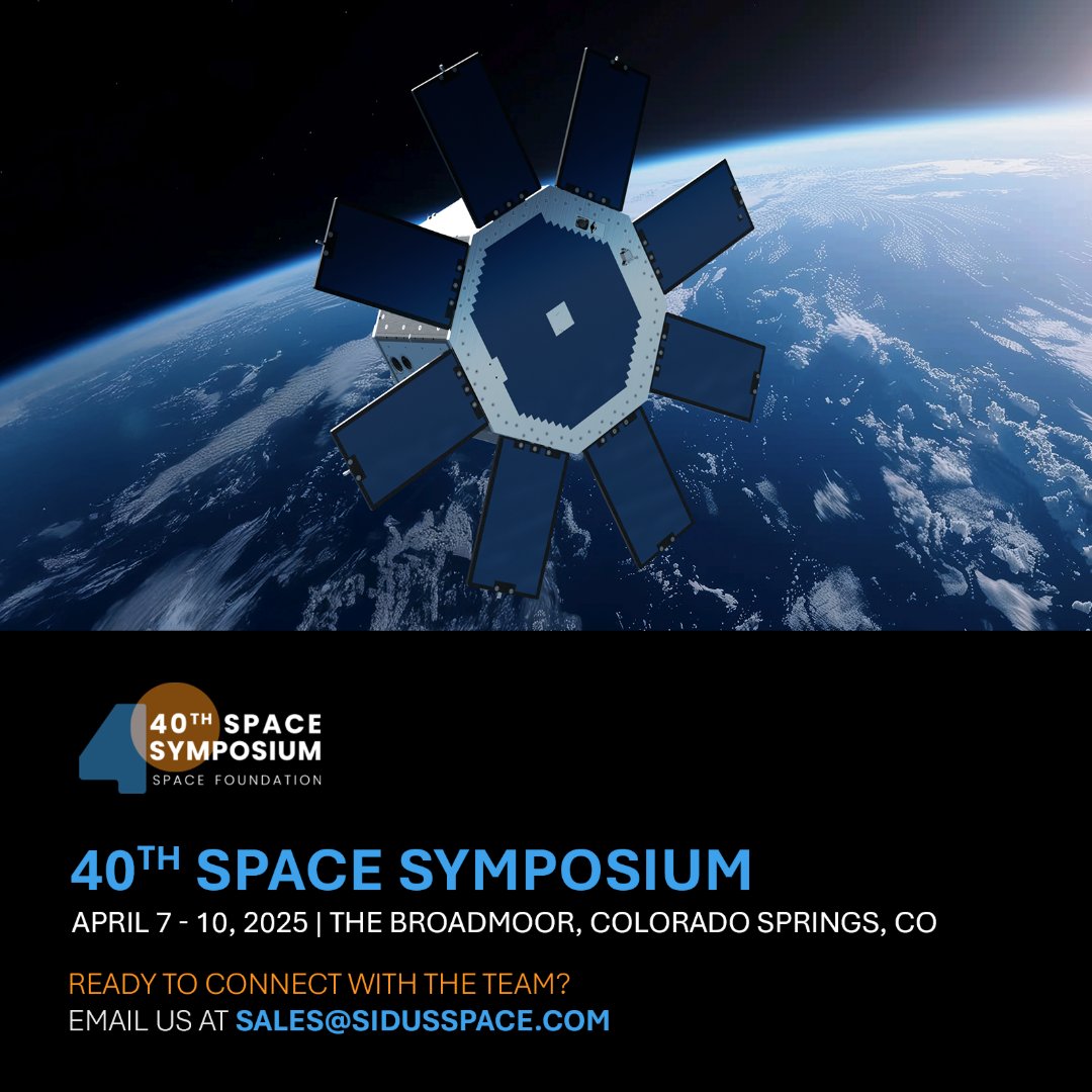 Sidus Space (@sidusspace) on Twitter photo We are excited to be at the @spacefoundation's #40thSpaceSymposium!
From idea to orbit, our capabilities support next-gen space missions. 
#SidusSpace #SpaceSymposium #SpaceFoundation #40Space #LizzieSat #NewSpace We are excited to be at the @spacefoundation's #40thSpaceSymposium!
From idea to orbit, our capabilities support next-gen space missions. 
#SidusSpace #SpaceSymposium #SpaceFoundation #40Space #LizzieSat #NewSpace