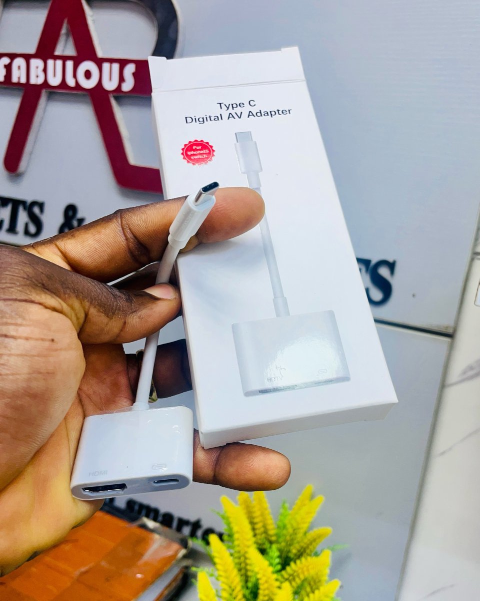 FabtronicsFAB's tweet photo. "Type-C Digital AV Adapter—the perfect solution for mirroring your mobile device onto a bigger screen. Watch as this Android phone seamlessly connects to a TV using HDMI. And yes, it’s also compatible with the iPhone 15 and above!"

Price = N18,500. https://t.co/Mdjdc2RwgP