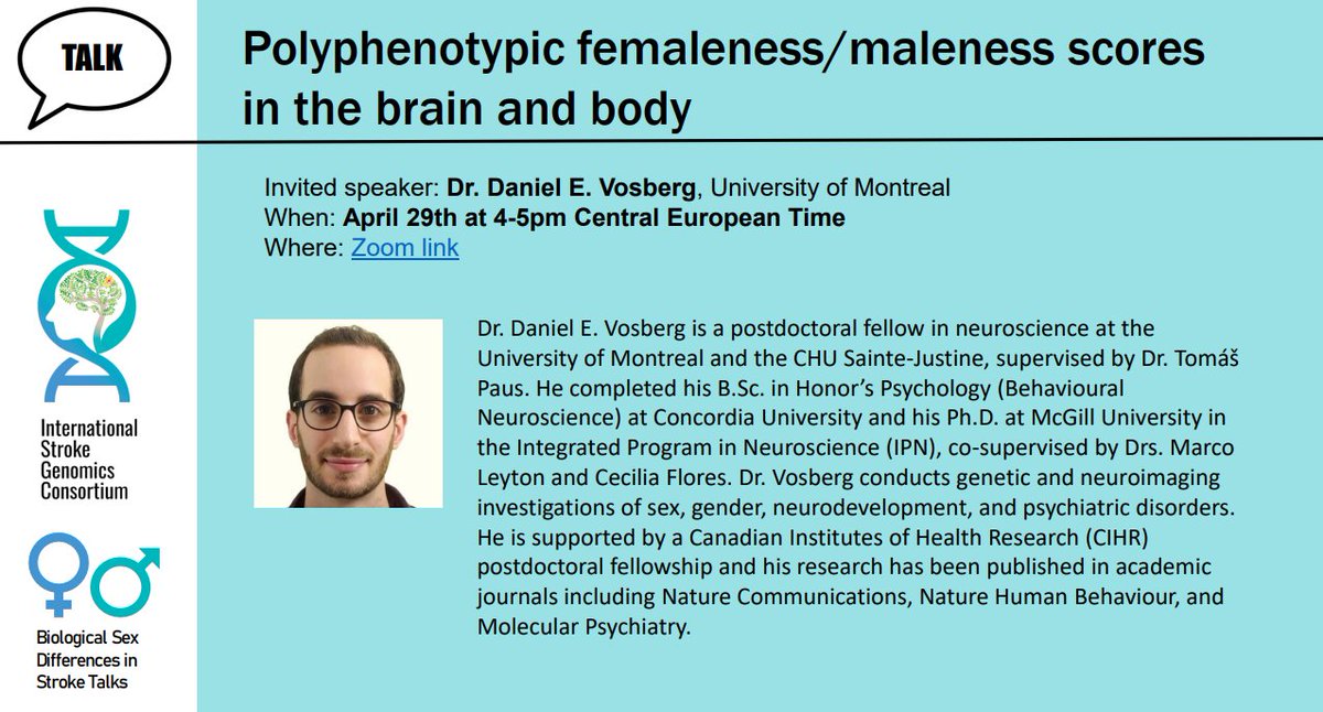 Dear Colleagues,
On April 29th from 4:00 to 5:00 PM CET, we are honored to welcome Dr. Daniel E. Vosberg from the University of Montreal as our invited speaker!

Please join us on zoom! 
We encourage you to invite your colleagues to the presentation!
zoom.us/j/94885280668?…
