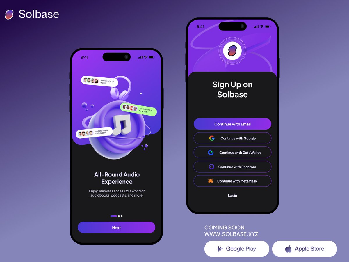 Here’s a sneak peek of our sign-up screen; looking all simple, sleek, and Web3-ready. What do you think?  

Drop your thoughts below and sign up to be one of our early app testers via the link in the bio. 

#Solbasehq #Web3 #AudioContent #AudioCreators #AudioCommunities