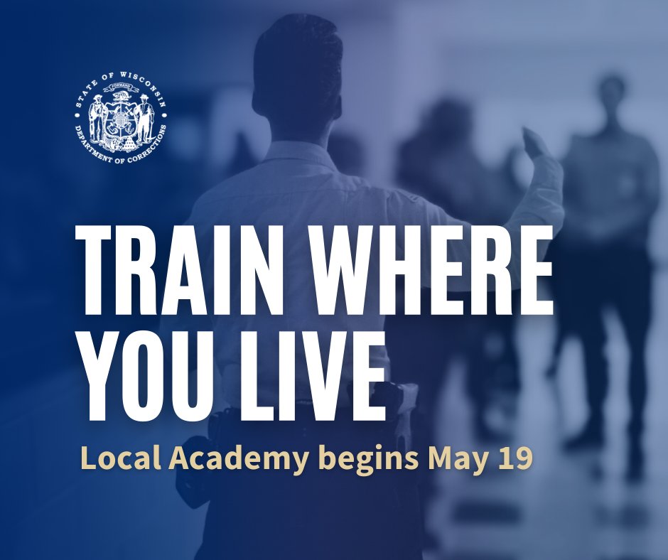 TRAIN CLOSE TO HOME! 🏡

There's still time to apply for the local academy beginning May 19 in Stanley and Racine. Starting pay $33.66/hour, plus add-on pay at certain facilities. Candidates may be eligible for a $2,000 sign-on bonus! Apply at <a href="/wiscjobs/">WiscJobs</a> ➡️ wj.wi.gov/16160