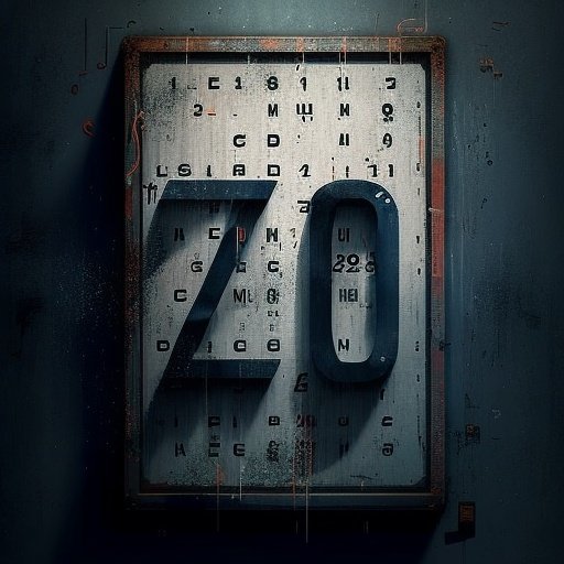 itw_li's tweet image. The prompt for this was just "ones and zeros". It makes me think that there must me an insane asylum called "Z0" and when patients have to look at an eye chart, this is what they see