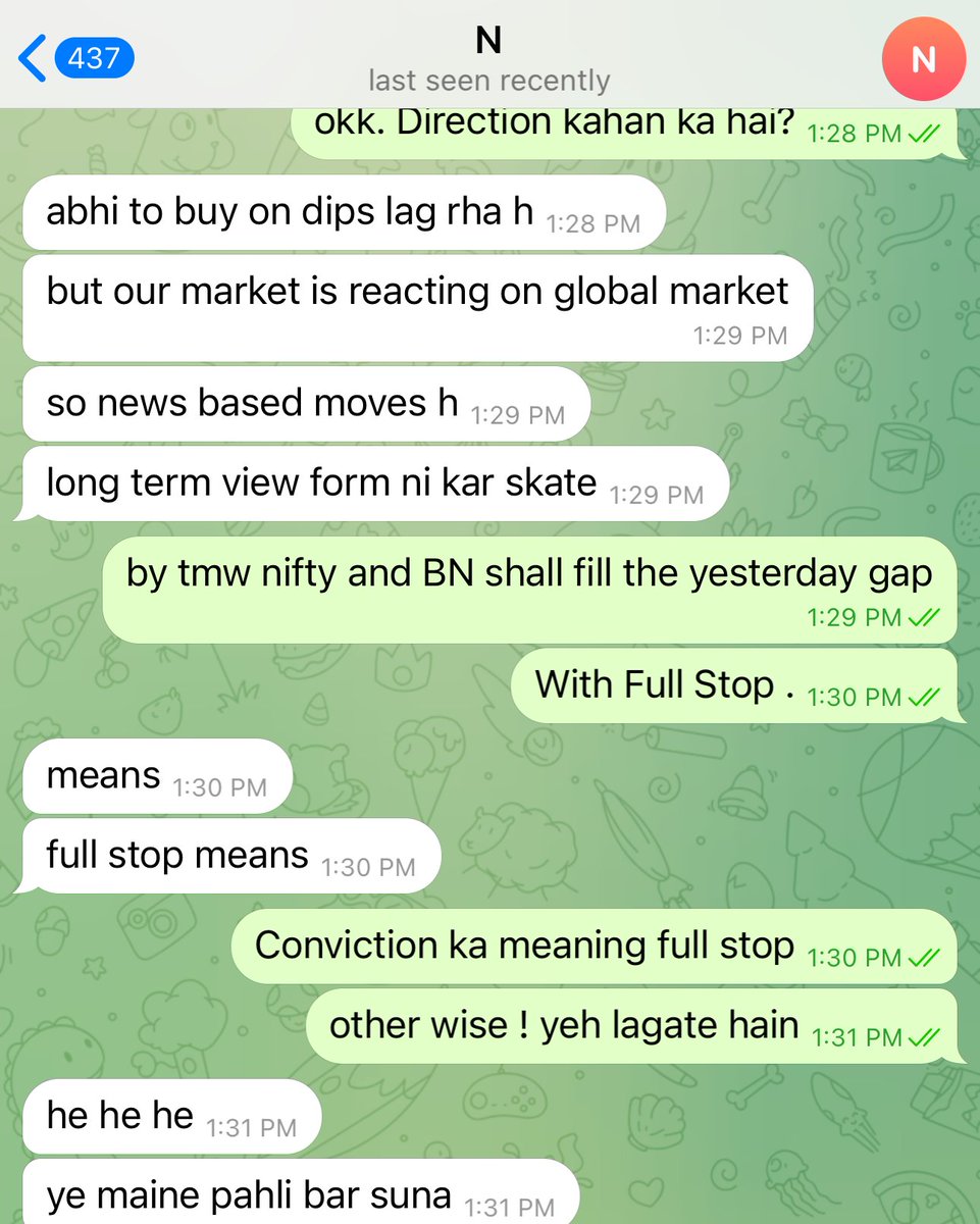 capushkargupta5's tweet photo. #nifty50 #GIFTNIFTY #niftycrash #AI #banknifty #FII #godisgreat #banknifty #caution #sensex #fiidii #bseltd #SEBI #NSE #S&Pcrash #nasdaqcrash #DowJones #Nasdaq 

Great Day today. Market behaved in same way as indicated by our AI Platform. 

Monday gap in Nifty and Banknifty can be filled tomorrow. Lets see how market behaves. Forgot to share in live market. 

Here is chat conversation. Link to join my channel. https://t.co/8XWI0Q3lMH
🙏