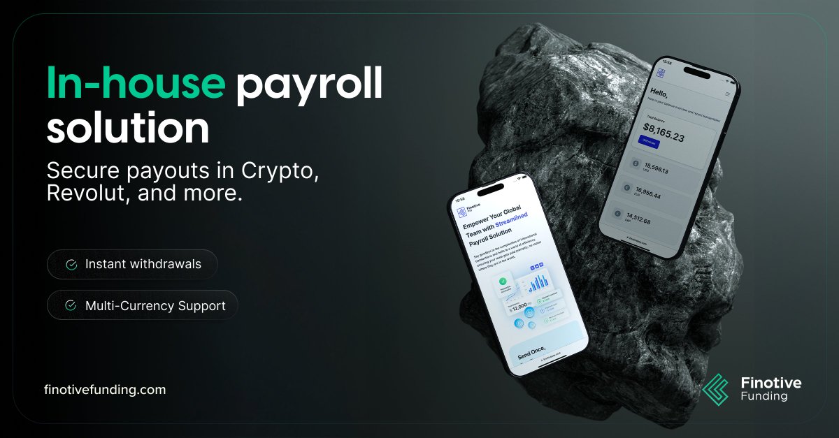 FinotiveFunding's tweet photo. With @FinotivePay , our fully in-house payroll solution, you get instant withdrawals, multi-currency support, and unmatched security—all under one roof.

Whether it's crypto, Revolut, or direct bank transfers, we handle it directly, with no third parties involved. That means faster, safer, and more flexible transactions—every time.

Enjoy real-time currency exchange, exclusive promos, and the peace of mind that comes from a system built with traders in mind.