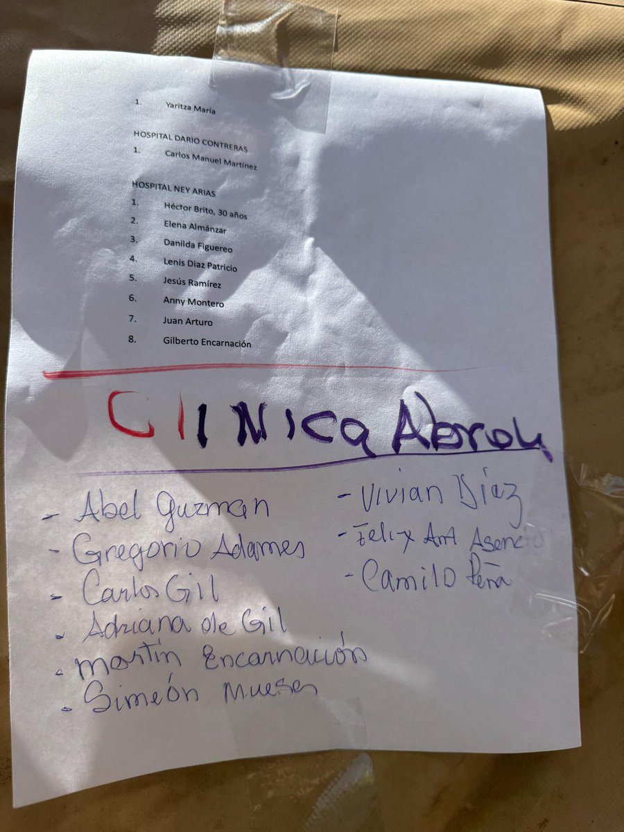 JaimeRinconRD's tweet photo. Ñ oficial de personas rescatadas en la tragedia del Jet Set y los centros de salud donde fueron llevados. 

No se lleven listados de WhatsApp. https://t.co/vQtGqvYw87