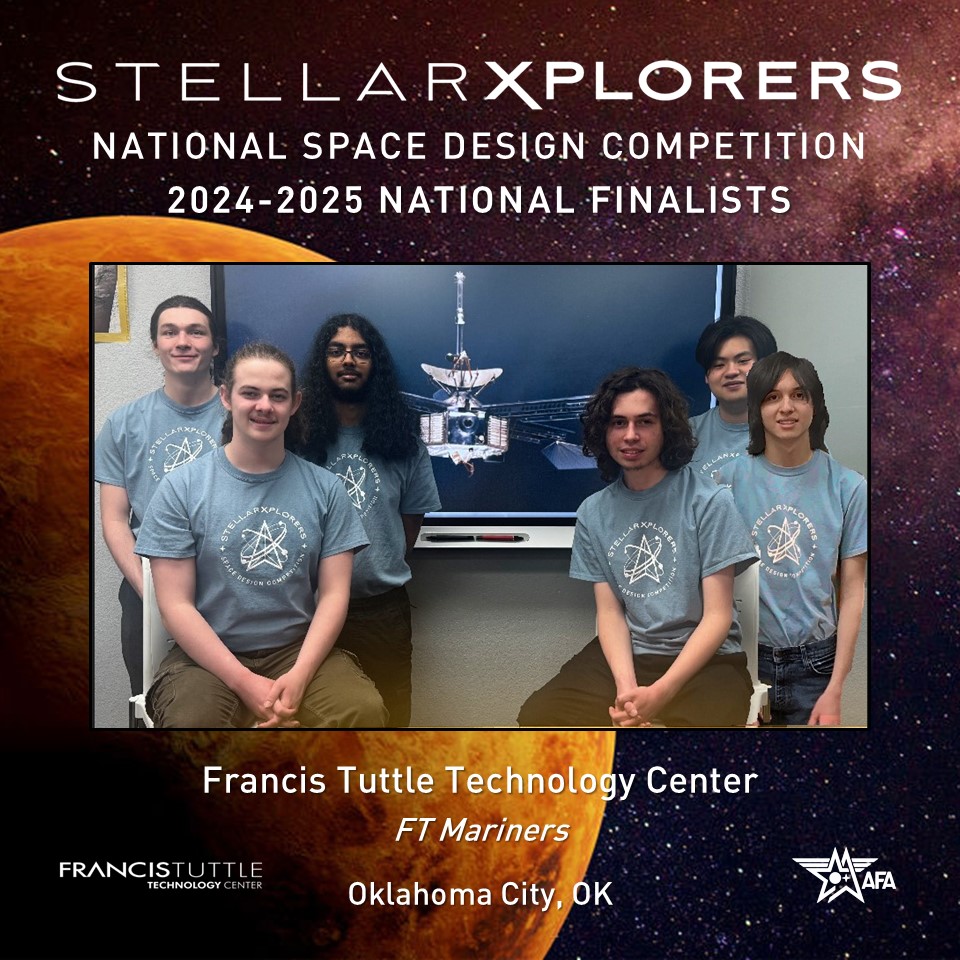AFA StellarXplorers (@afa_stlx) on Twitter photo Hailing from Oklahoma City, OK, are the FT Mariners of Francis Tuttle Technology Center. This is the second time a team from <a href="/FrancisTuttle/">Francis Tuttle</a> has qualified for a StellarXplorers National Finals Competition.
#STLXFinals Hailing from Oklahoma City, OK, are the FT Mariners of Francis Tuttle Technology Center. This is the second time a team from <a href="/FrancisTuttle/">Francis Tuttle</a> has qualified for a StellarXplorers National Finals Competition.
#STLXFinals