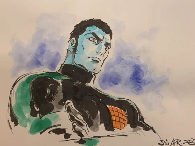 ここいらで一発、カッコいいドメルでも描いちゃろうかと思ったのですけど、、、人生、思ったようには行かんもんですなぁ 