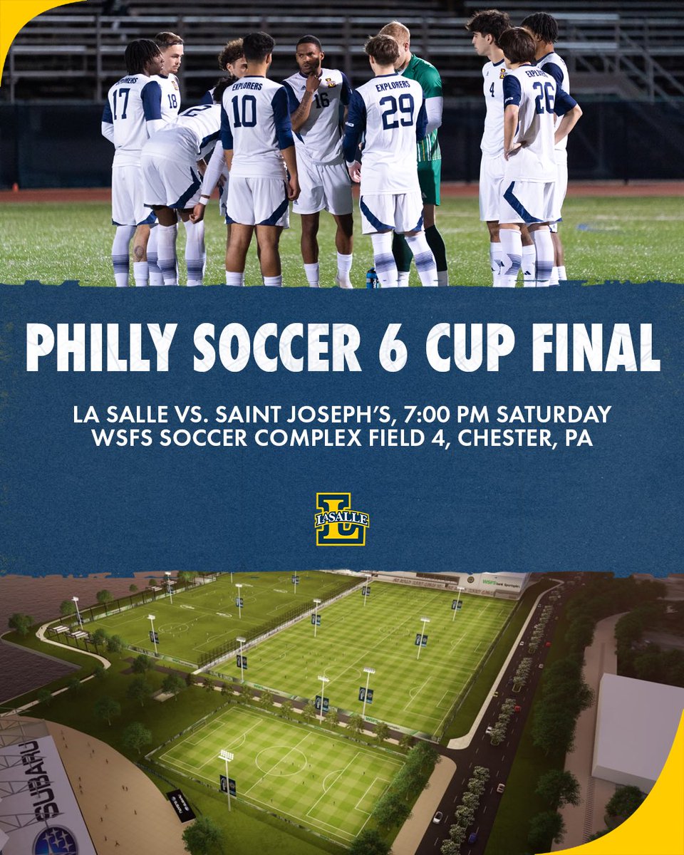 LaSalle_MSOC's tweet image. Final match of the spring, final match of the tourney 🏆

We take on Saint Joseph’s in the Spring Philly 6 Cup title game this weekend!

#GoExplorers🔭
