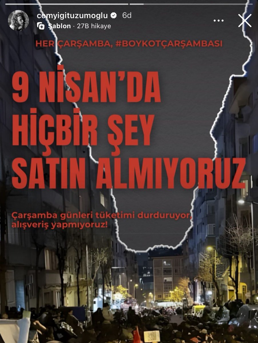 Cem Yiğit Üzümoğlu boykot çağrısında bulundu.