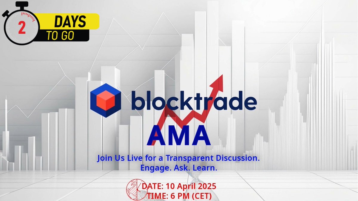 Blocktradecom's tweet image. 🚨Dear Blocktrade Community,
Only 2 days to go! Join us for an exclusive AMA (Ask Me Anything) session on 10 April 2025 at 6 PM CET.
🚨 Limited slots available! Please register in advance via Microsoft Teams: tinyurl.com/ufua38tf