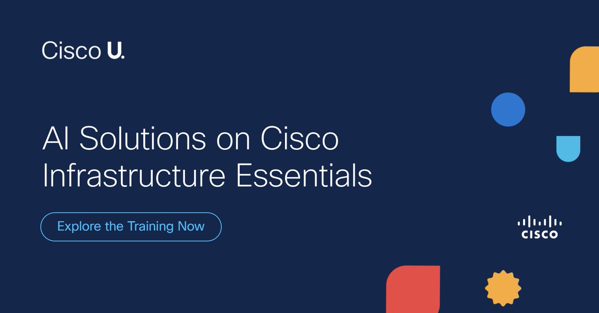 CiscoPartners's tweet image. Exciting update for #CiscoPartners!
Because we've seen huge demand for the free #CiscoU AI Solutions on Cisco Infrastructure Essentials learning map, we're extending the free access until April 26, 2025!
Don't miss out 👇
cs.co/6010FWowr
#Cisco360PartnerProgram