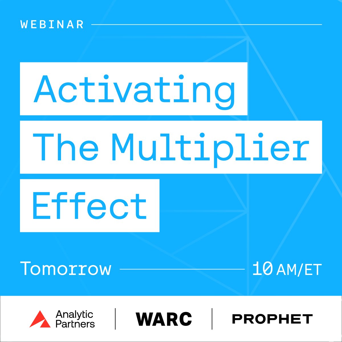 ⏳ Last chance: The WARC Podcast The Multiplier Effect is almost here! Join us tomorrow on WARC podcast featuring industry experts to explore how brands can achieve higher ROI by balancing brand and performance marketing!

🔗 hubs.la/Q03bkdmm0