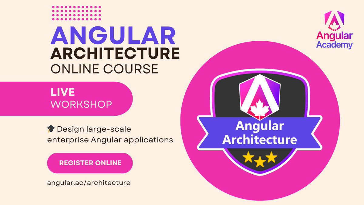 🎓 Learn how to design large-scale enterprise Angular applications!

🔗 angular.ac/architecture