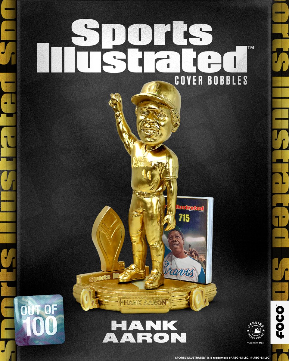 focobobbles's tweet image. #HankAaron Gold Electroplate Sports Illustrated Cover Bobblehead! 📔⚾