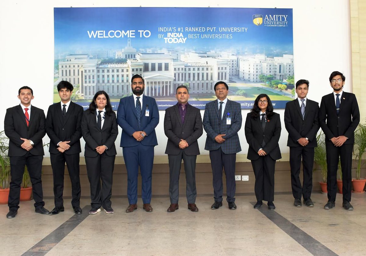 TeamALS's tweet photo. With the pillars of our institution before flying off to represent Amity at the 32nd Vis Moot, Vienna! 
Grateful for all the support and blessings as we carry our legacy forward on the international stage. https://t.co/TBKORsOURZ