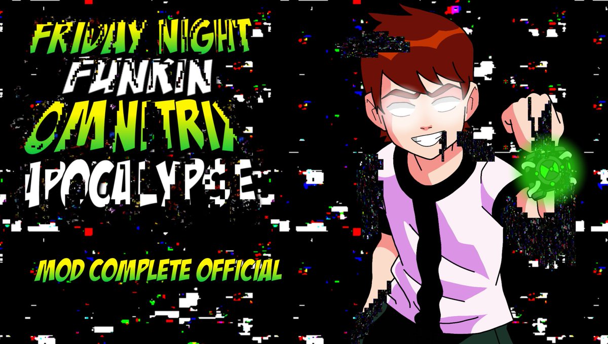 AxelCraft1500's tweet photo. Arte Oficial del Mod cuando saque la versión final.
Ben y Logo hecho por @Ben10Gamer11
Lo demás lo hize yo
Friday Night Funkin' - Omnitrix Apocalypse v1.0 Próximamente.
#Ben10 #ben10fanart #ben10os #fnf #fnfmod #fnfpibby #pibby #pibbycorrupted #pibbyapocalypse #darkness https://t.co/9txqgrxTFD