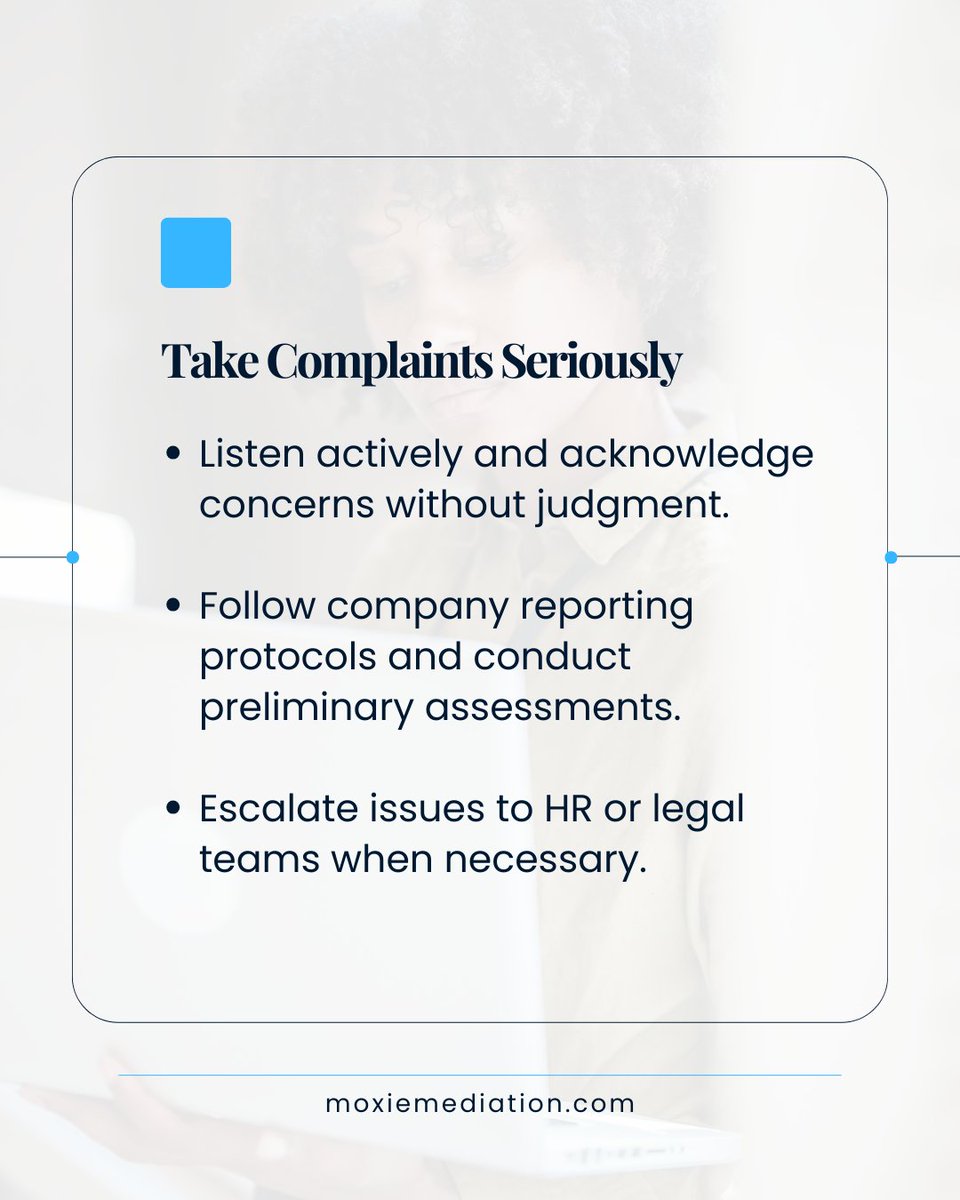 Don't wait for problems to escalate—empower your managers today! moxiemediation.com/services/workp… 

#WorkplaceRespect #HarassmentPrevention #Leadership #MoxieMediation #AntiHarassmentTraining
