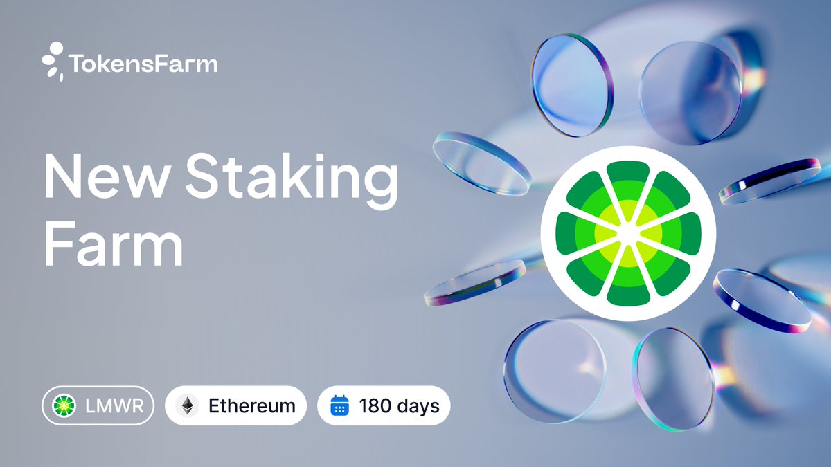 The 3rd staking farm for @Limewire launched on #Ethereum 🍋

Here are the parameters of the farm:
Farm Duration: 180 days
LMWR Rewards: 1,250,000 $LMWR
Current APY: 60%

Stake your $LMWR here 👇
tokensfarm.com/lmwr/staking/3