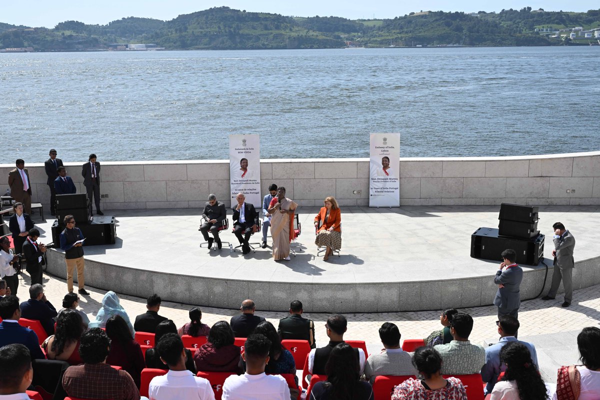 rashtrapatibhvn's tweet photo. At the Champalimaud Foundation in Lisbon, President Droupadi Murmu had a lively interaction with Indian researchers and scholars working at the Foundation and at other institutions across Portugal.

In her conversation with the scholars, she commended them for their role in deepening India-Portugal collaboration in emerging technologies and scientific research.
