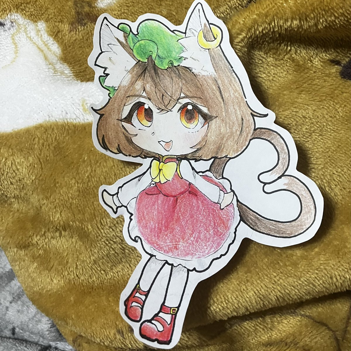 妹がアナログで橙ちゃん書いてくれた！
かわいい