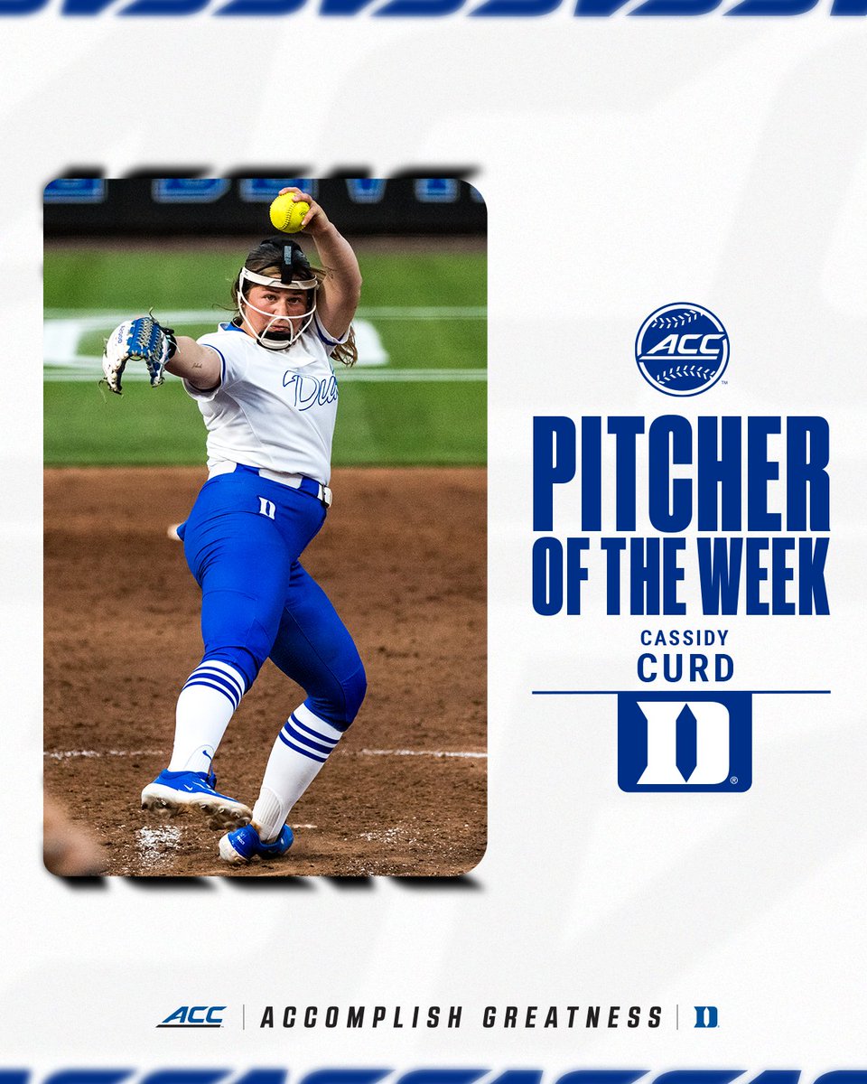 ACC Softball (@accsoftball) on Twitter photo π·π°π»πͺπ―π¬πΉ πΆπ π»π―π¬ πΎπ¬π¬π² β¨
Cassidy Curd, <a href="/DukeSOFTBALL/">Duke Softball</a>
π theacc.co/25sbpotw9 π·π°π»πͺπ―π¬πΉ πΆπ π»π―π¬ πΎπ¬π¬π² β¨
Cassidy Curd, <a href="/DukeSOFTBALL/">Duke Softball</a>
π theacc.co/25sbpotw9