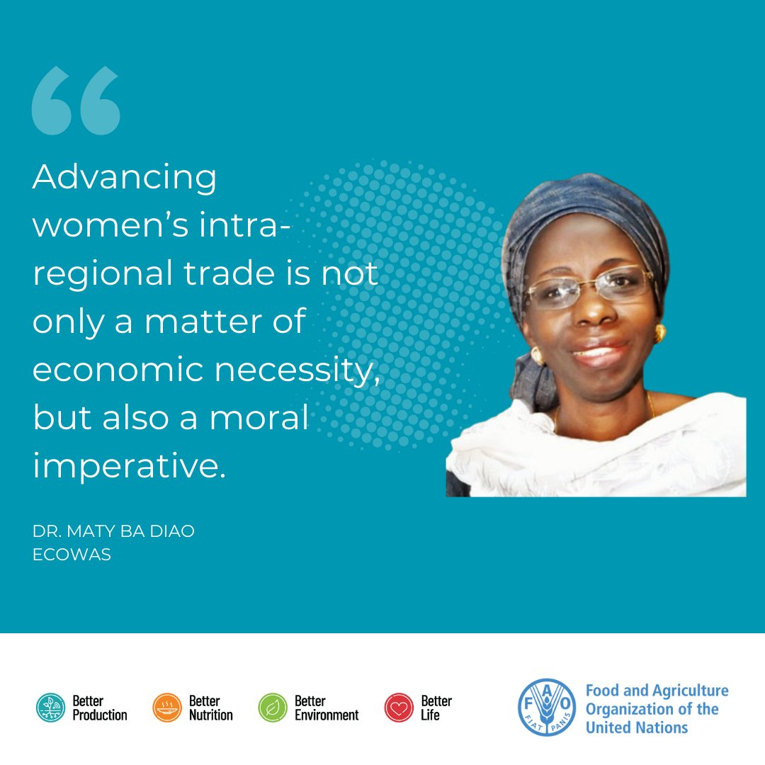 “Advancing women’s intra-regional trade is not only economic necessity—it’s a moral imperative.” – Dr. Maty Ba Diao, ECOWAS
Let’s unlock women’s full potential in trade. 🌍📈
#WomenInTrade #GenderEquality #InclusiveGrowth #AfCFTA #FAO