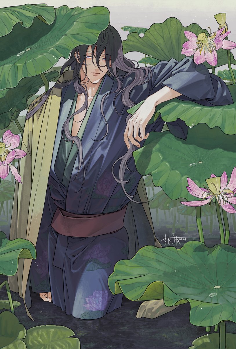 「泥に咲く」　#創作 #イラスト