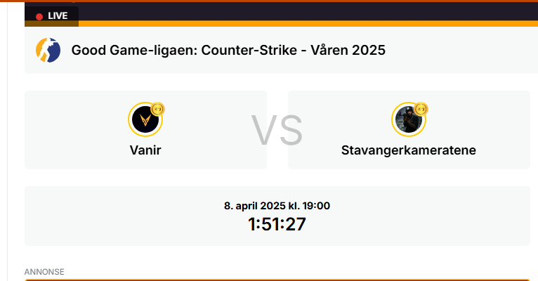 Slaughter Gang (@slaktegjengen) on Twitter photo Match mot <a href="/VanirGG/">Vanir</a> idag! Der vi mÞter vÄre gamle lag kamerater <a href="/sajntCS/">Markus San</a> <a href="/SagooiCSGO/">Amandus SagÞy Rindsem</a>
Kampen streamest:
twitch.tv/emilscs2 Match mot <a href="/VanirGG/">Vanir</a> idag! Der vi mÞter vÄre gamle lag kamerater <a href="/sajntCS/">Markus San</a> <a href="/SagooiCSGO/">Amandus SagÞy Rindsem</a>
Kampen streamest:
twitch.tv/emilscs2