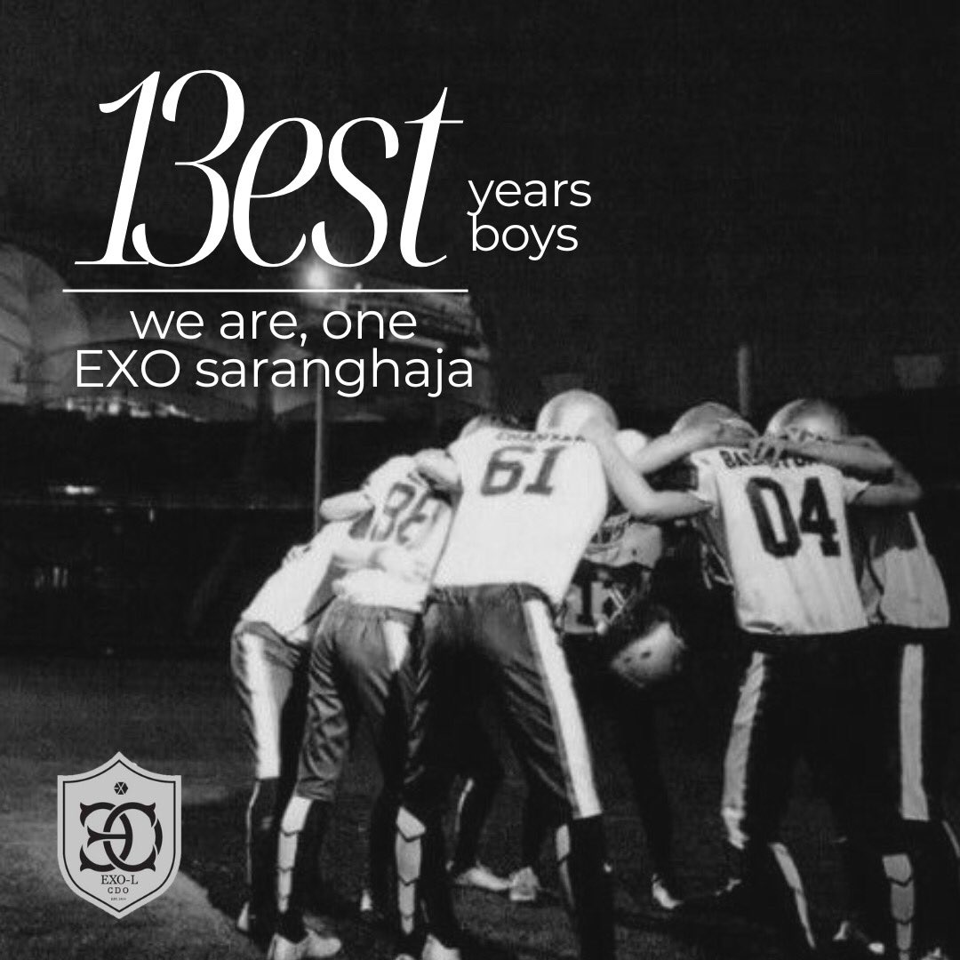 EXOLCDO's tweet photo. 13 best years with the best boys.

From your music to the lifelong lessons and the friendship you've shared with us, your EXO-Ls, we will always be grateful for reminding us that when times get tough, we have you to cheer us up. https://t.co/ULhwITiJMW