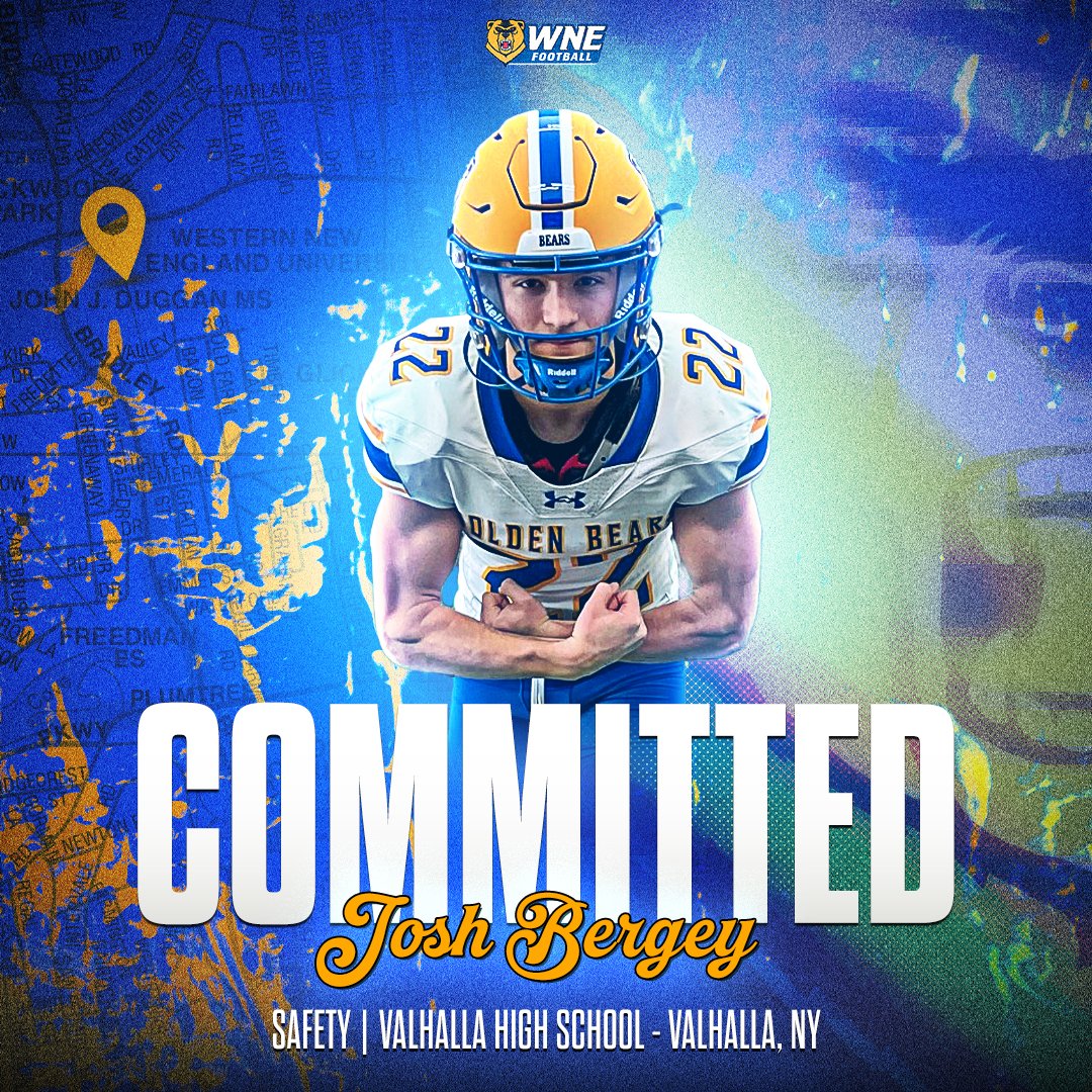 WNEFB's tweet photo. Golden Bear Football Family, Welcome Josh Bergey!

🏫Valhalla High School (Valhalla, NY)
🏈SAF
📏5'9
⚖️170
🏅 Team Captain, All-Conference, All-League

#AlwaysOn

🎨@colby_graphics https://t.co/2bsY6tLvBK