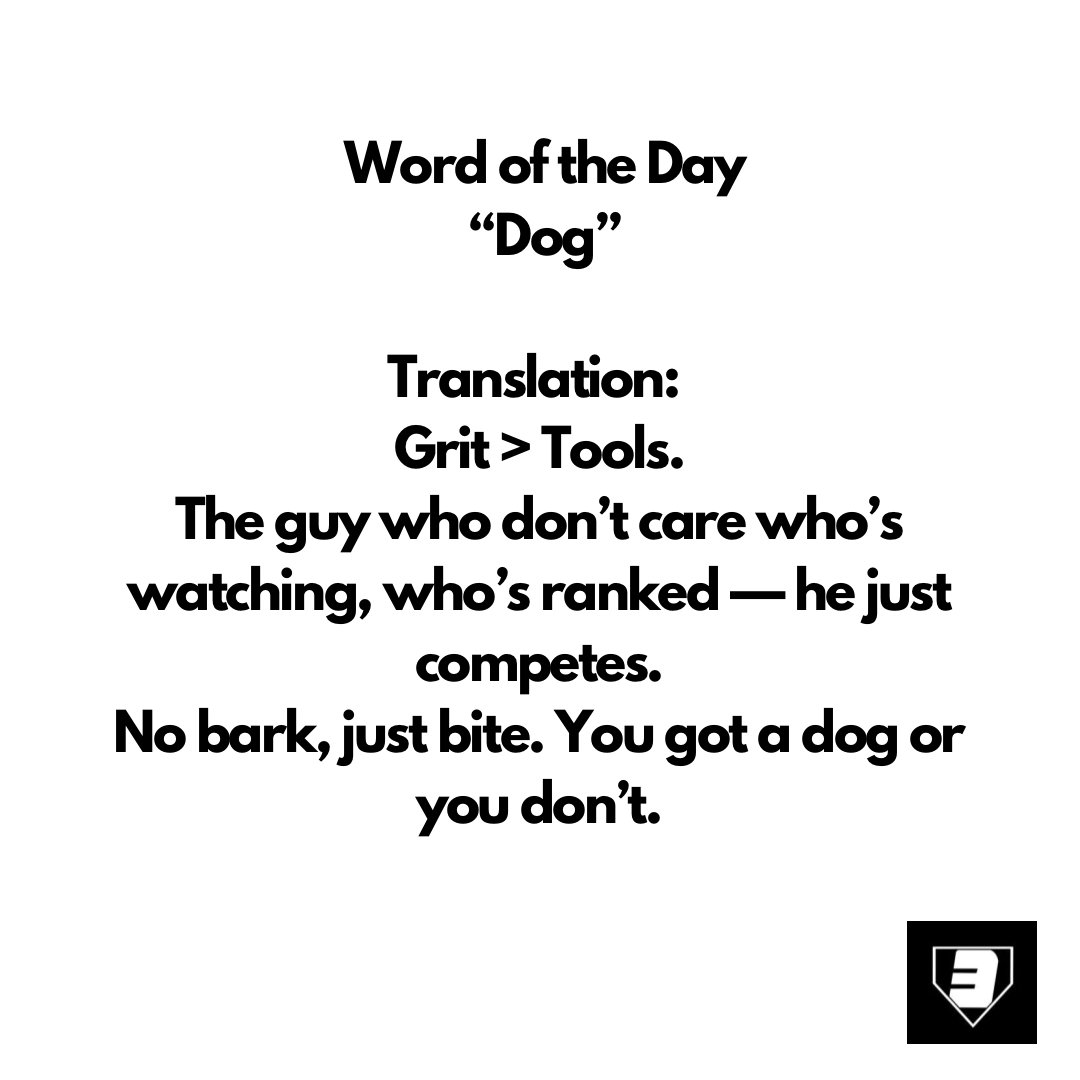 3leftsbaseball's tweet photo. 3 Lefts Slanguage….”DOG” #3LeftsBaseball #BaseballMentality https://t.co/tUeZVjIyzD