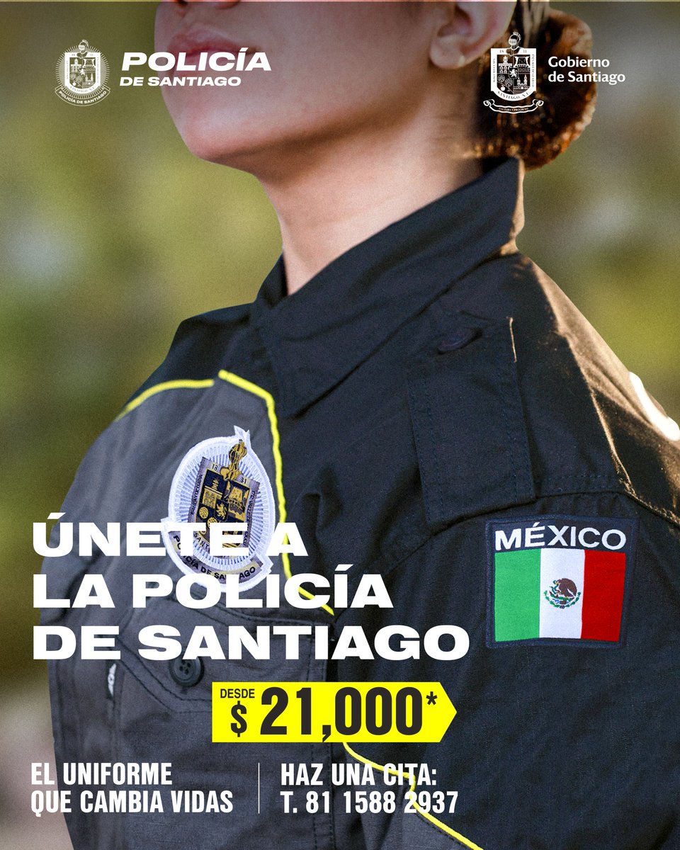 stgogob's tweet photo. 🚔¡Eres el elemento que estamos buscando!
Forma parte de la Policía de Santiago y contribuye a la seguridad de nuestro municipio.

Para mayor información, comunícate al teléfono📞
81 1588 2937. https://t.co/yUvr8XXdJO