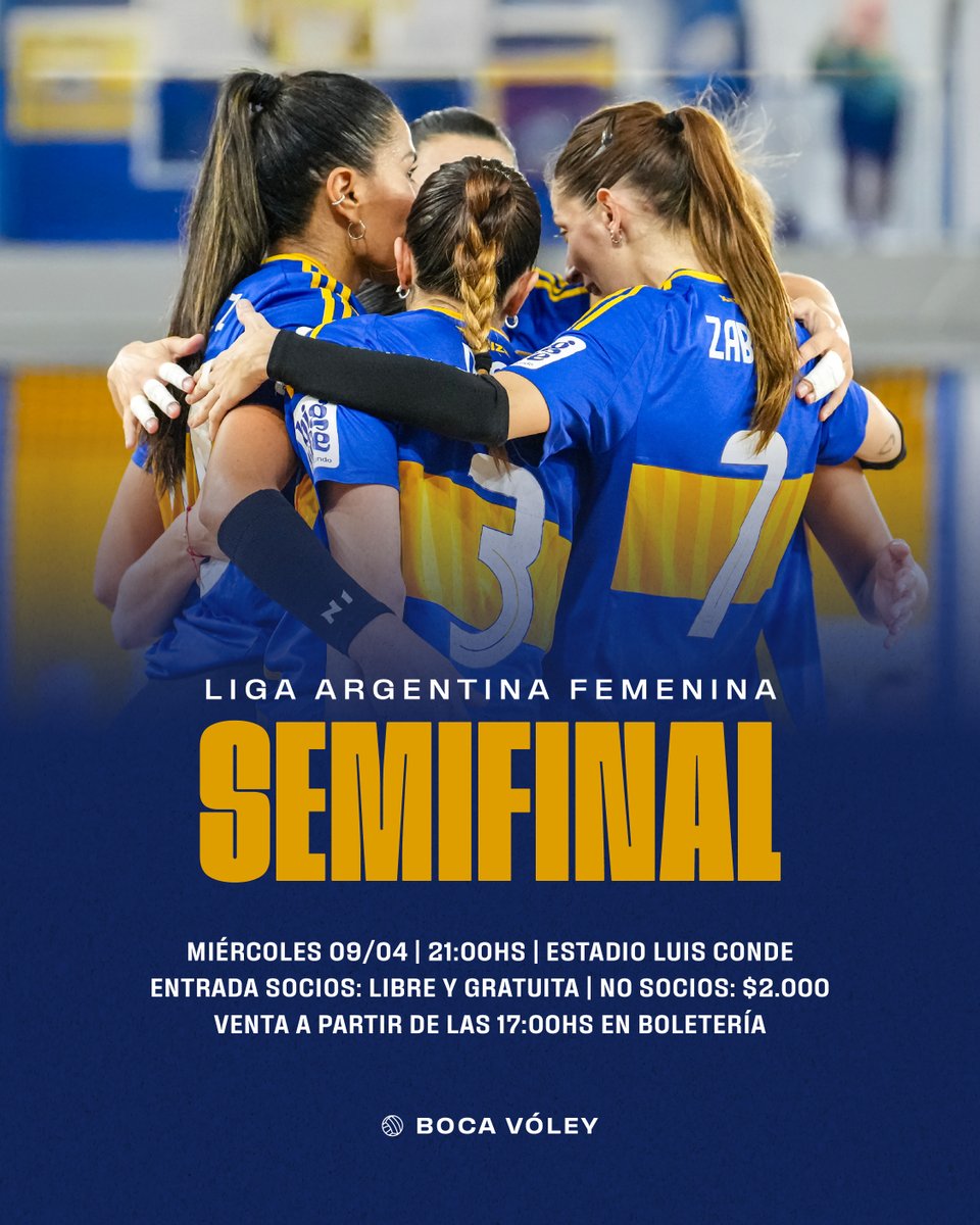 𝗟𝗔 𝗦𝗘𝗠𝗜𝗙𝗜𝗡𝗔𝗟 𝗘𝗡 𝗖𝗔𝗦𝗔 ✨🔥💪

👉 Mañana tenemos recibimos a Estudiantes por semis de la #LAF en 🏟️ a las 21hs y La Bombonerita tiene que explotar. Te dejamos toda la info qué tenés que saber 👇

*Las entradas serán solo para el público de Boca.

#DaleBoca 🔵🟡🔵