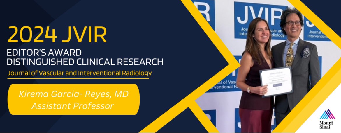 Mount Sinai Diag, Molecular, and Interv Radiology (@mountsinaidmir) on Twitter photo Join us in congratulating <a href="/kiremagarciamd/">Kirema Garcia-Reyes, MD</a> on being awarded with the 2024 <a href="/JVIRmedia/">JVIR</a> Editor’s Award for distinguished clinical research. <a href="/MountSinaiIR/">Mount Sinai IR</a> <a href="/SIRspecialists/">Society of Interventional Radiology</a> Join us in congratulating <a href="/kiremagarciamd/">Kirema Garcia-Reyes, MD</a> on being awarded with the 2024 <a href="/JVIRmedia/">JVIR</a> Editor’s Award for distinguished clinical research. <a href="/MountSinaiIR/">Mount Sinai IR</a> <a href="/SIRspecialists/">Society of Interventional Radiology</a>