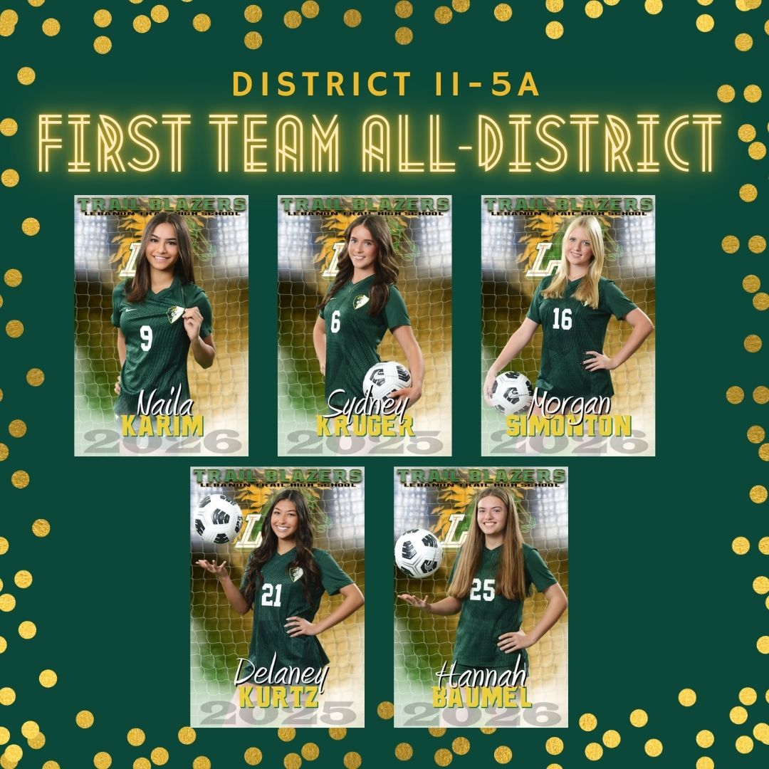 LTgirlsssoccer's tweet photo. We’re not done yet . . . Another HUGE shoutout to Naila, Syd, Morgan, Delaney and Hannah for dominating the competition and earning First Team All-District honors in a super competitive district! https://t.co/hhW4vMmfZ6