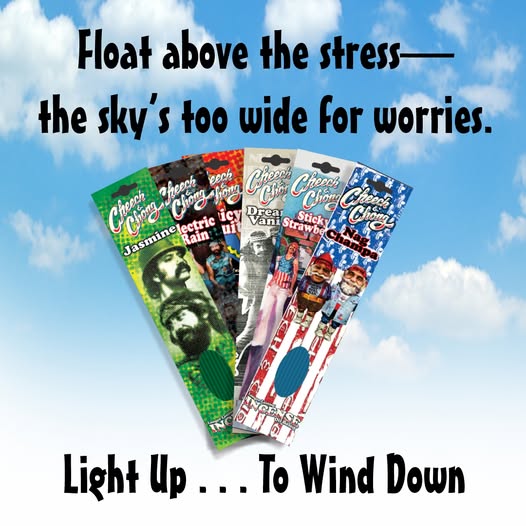 Float above the stress, The Sky's too wide for worries, Light Up....To Wind Down
Cheech and Chong Incense - 
theblacklightzone.com/search.php?sea…

#zen #Incense #WindDown #Chillax #cheechandchong