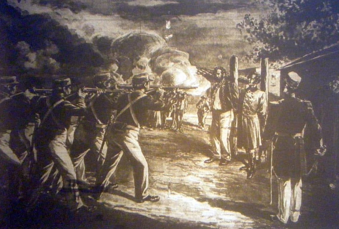 AgoraCl's tweet photo. 🚨 EFEMÉRIDES EN ÁGORA 
8 de Abril de 1818: Fusilamiento de los Carrera, referidos por el fray Benito Lamas. Por disposición de las autoridades de Mendoza, son fusilados los hermanos Juan José y Luis Carrera.

Una vez juzgados y condenados por el delito de conspiración en contra del Gobierno de Chile, los hermanos Juan José y Luis Carrera Verdugo fueron fusilados por orden del Gobernador de Mendoza Toribio Luzuriaga. Juan José y Luis tenían 36 y 27 años de edad respectivamente.
"LA PATRIA A LOS CARRERA
AGRADECIDA DE SUS SERVICIOS
COMPADECIDA DE SUS DESGRACIAS”.
@AniRied 
@HistoriadeChile 
✅ Síguenos en X y Youtube