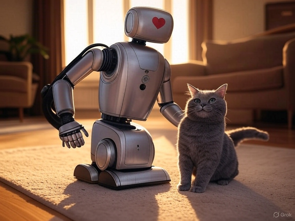 The scientist created a vacuum cleaner robot that was supposed to clean the apartment. The robot fell in love with the cat and now just follows him everywhere, making romantic sighs.

#madscientists
<a href="/madscientists_x/">Mad Scientists 🧪</a>